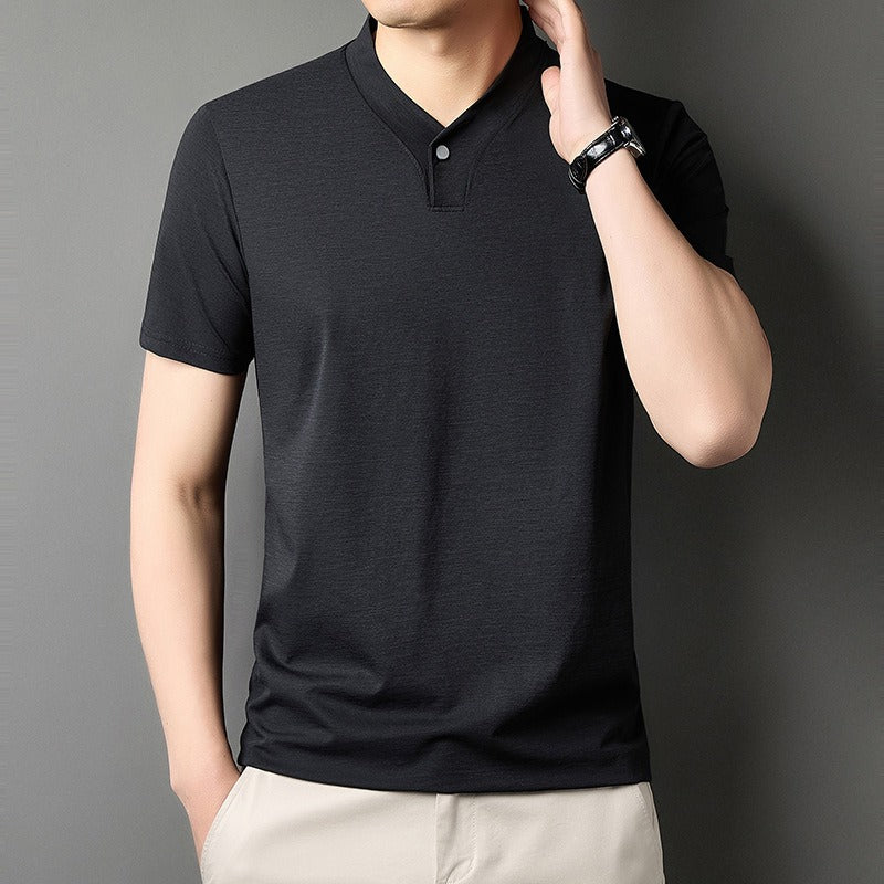 Camiseta para hombre de algodón elástico cuello mao - Adrien