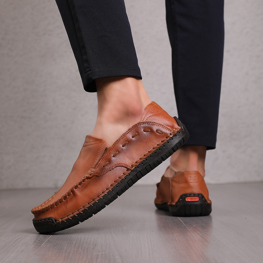 Mocasines para hombre de piel sintética cosido a mano estilo casual - Braulio