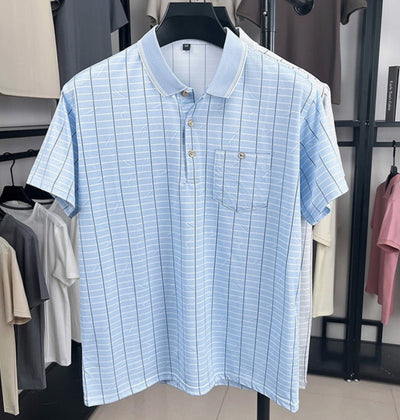 Polo hombre tejido transpirable estilo clásico con bolsillo - Gerardo