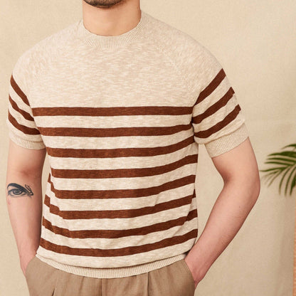 Camiseta para hombre de punto fino rayas horizontales - Benoît