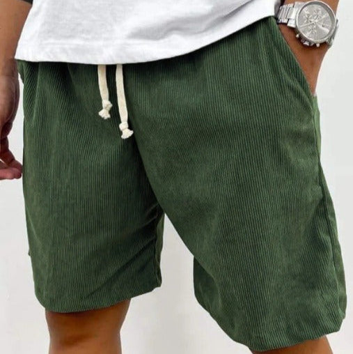 Pantalones cortos hombre pana casual tiro medio relajado - Eland