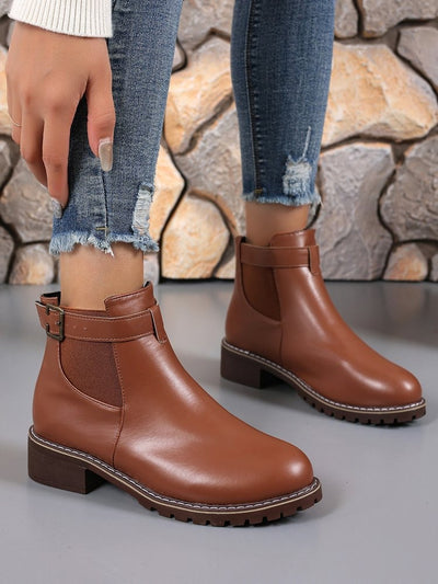 Botines mujer piel sintética hebilla decorativa estilo casual - Nadia