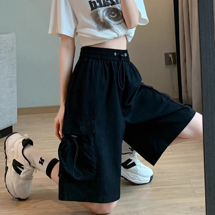 Pantalones cortos para mujer de estilo cargo con bolsillos amplios - Algeria