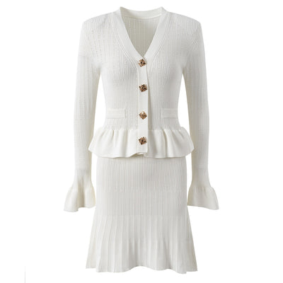 Vestido de punto con botones joya - Mireille