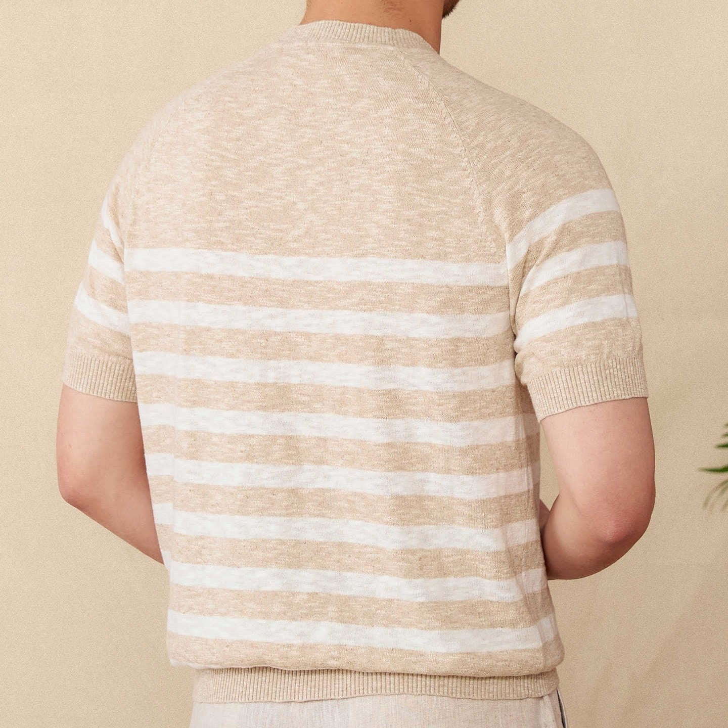 Camiseta para hombre de punto fino rayas horizontales - Benoît