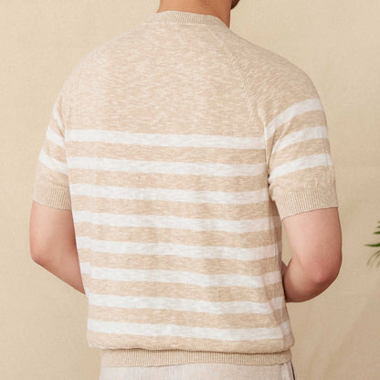 Camiseta para hombre de punto fino rayas horizontales - Benoît