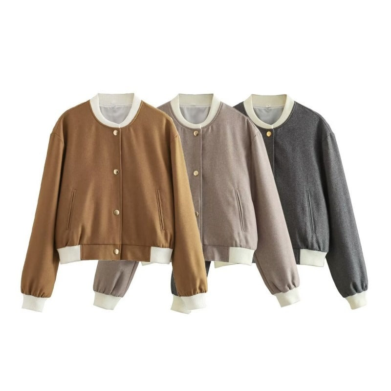 Chaqueta corta mujer diseño casual con botones metálicos - Liora