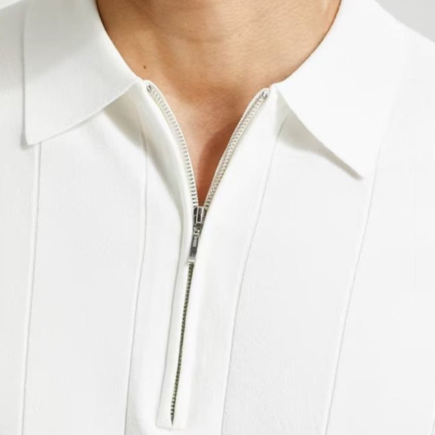 Polo para hombre de punto fino cremallera cuello estilo moderno - Marc