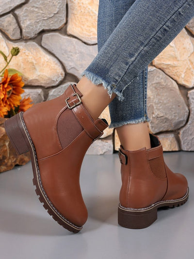 Botines mujer piel sintética hebilla decorativa estilo casual - Nadia