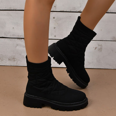 Botas mujer tejido acolchado suela track estilo urbano - Kaela