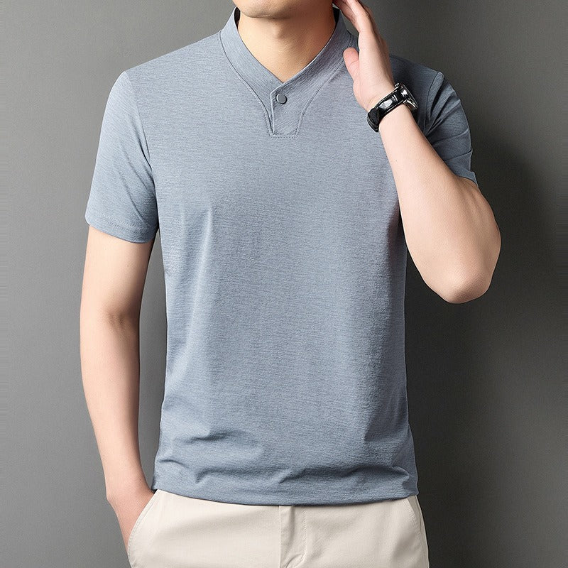 Camiseta para hombre de algodón elástico cuello mao - Adrien