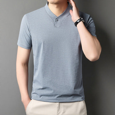 Camiseta para hombre de algodón elástico cuello mao - Adrien