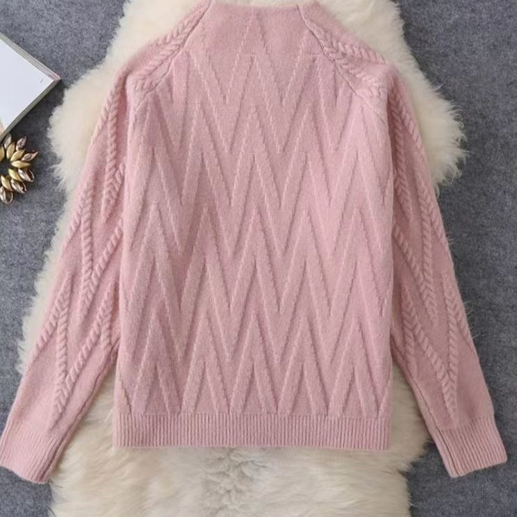 Conjunto punto mujer jersey trenzado y pantalón ancho - Melis