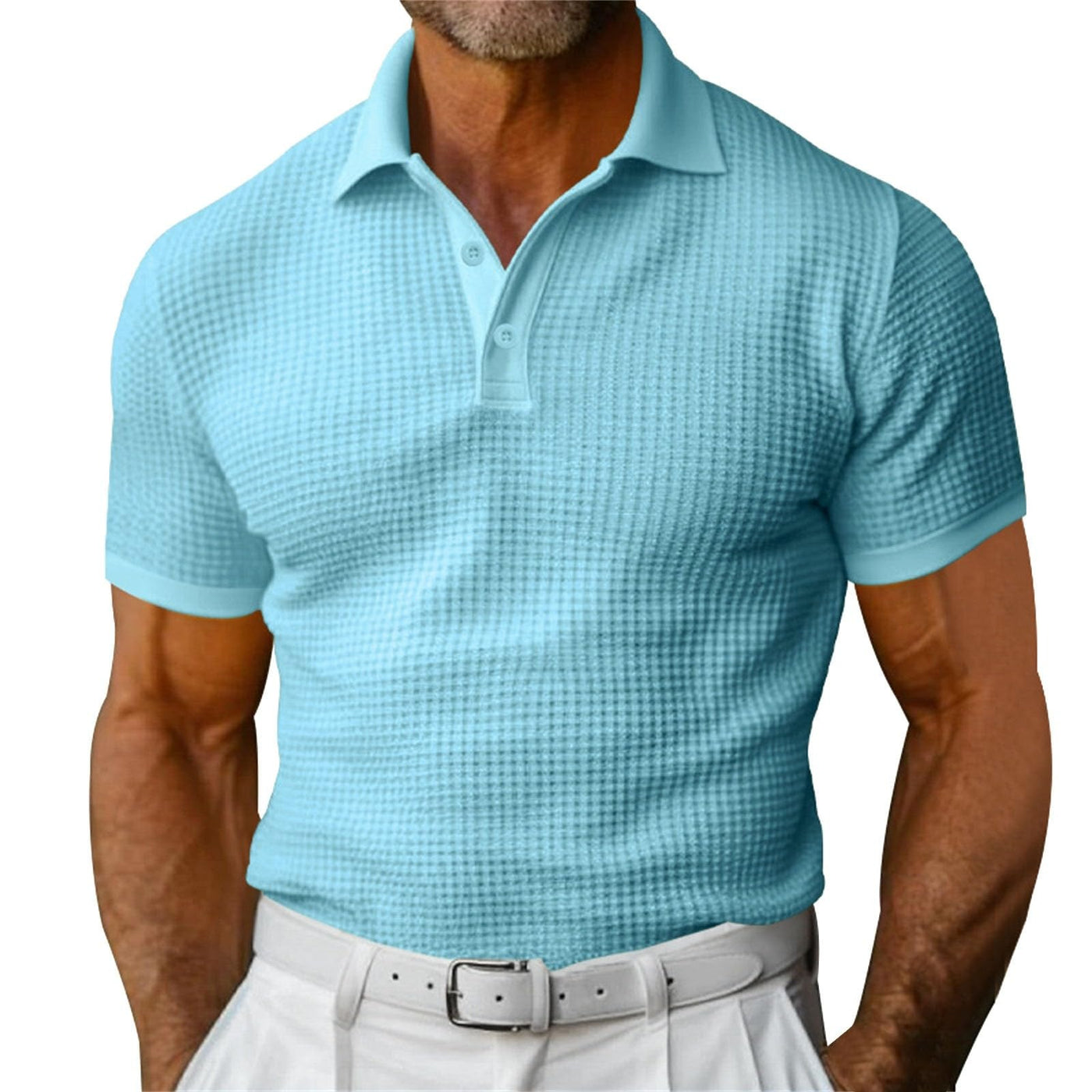 Polo para hombre tejido waffle estilo clásico - Dorian