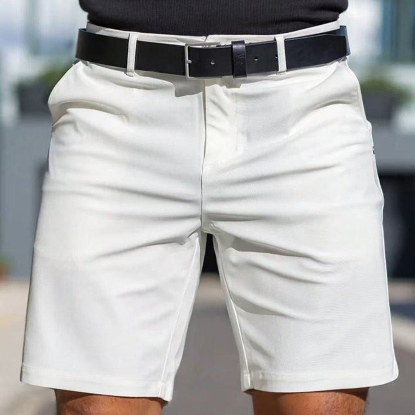 Pantalones cortos para hombre deportivos ajuste entallado tejido elástico - Ignacio