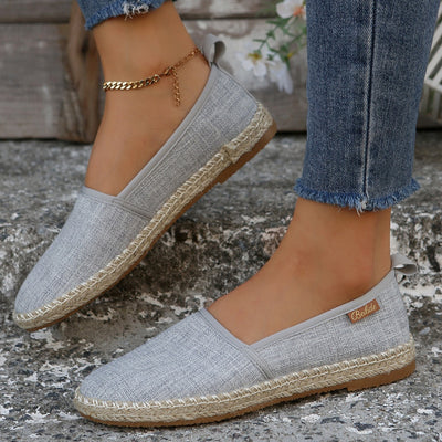 Alpargatas mujer lona Gris suela yute antideslizantes - Mireia