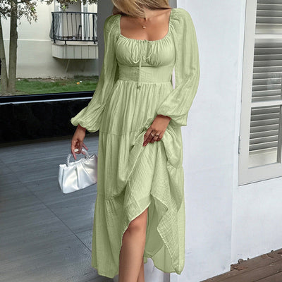 Vestido largo con escote cuadrado - Liora