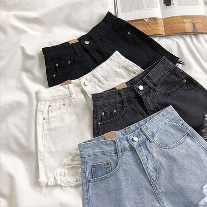 Shorts de mujer en denim con efecto desgastado - Estelle