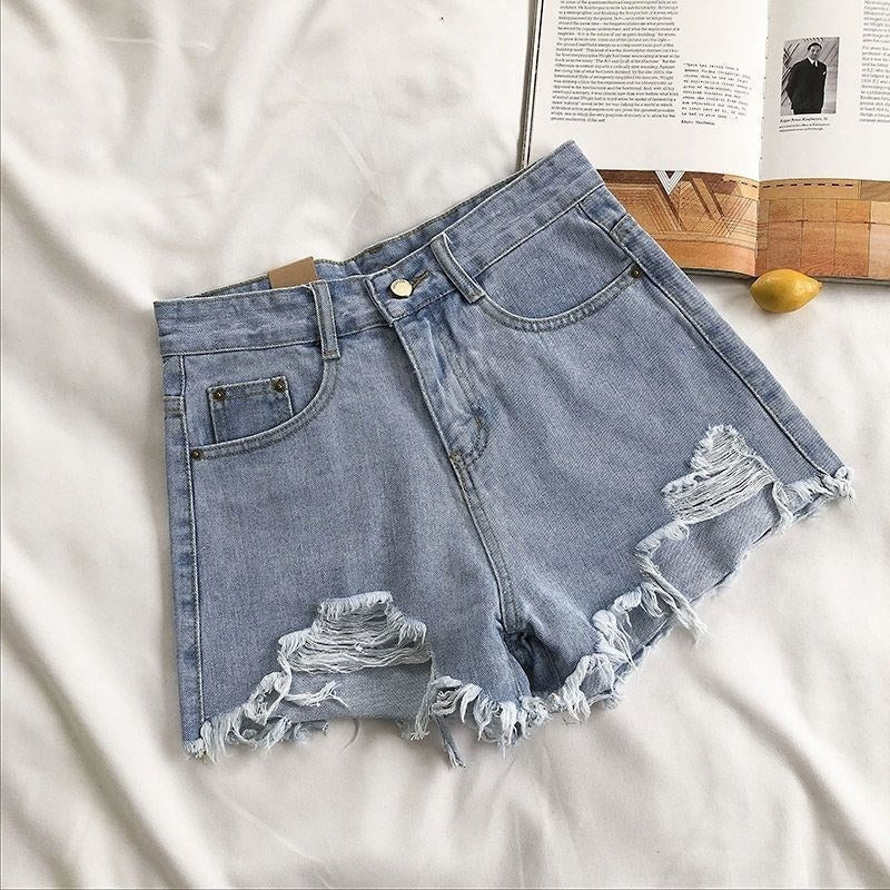 Shorts de mujer en denim con efecto desgastado - Estelle