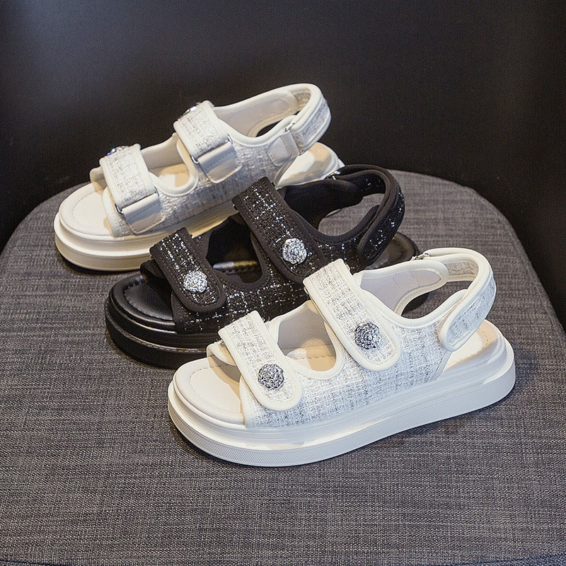 Sandalias ortopedicas mujer tejido tweed - Liora