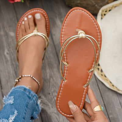 Sandalias mujer tiras finas sintéticas estilo minimalista - Adela