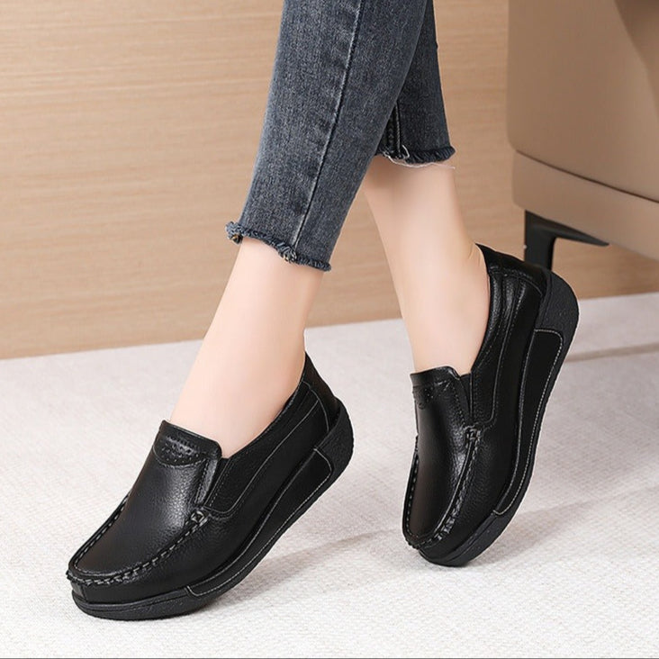 Mocasines para mujer de piel sintética suela antideslizante estilo casual - Ángela