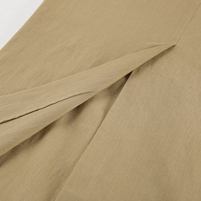 Falda larga para mujer tiro alto abertura frontal estilo recto - Julieta