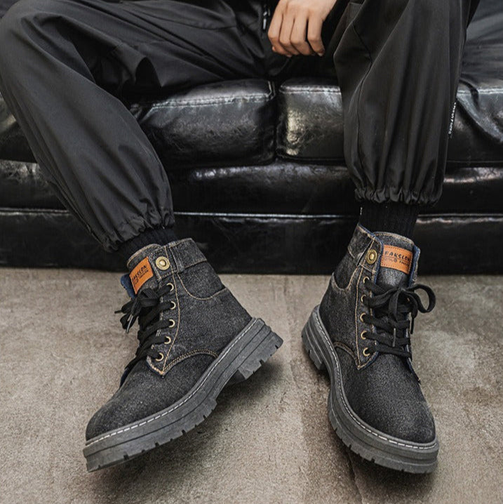 Botas hombre lona denim caña media estilo casual - Eron