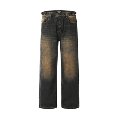 Jeans para hombre denim lavado efecto desgastado con corte recto - Lennart