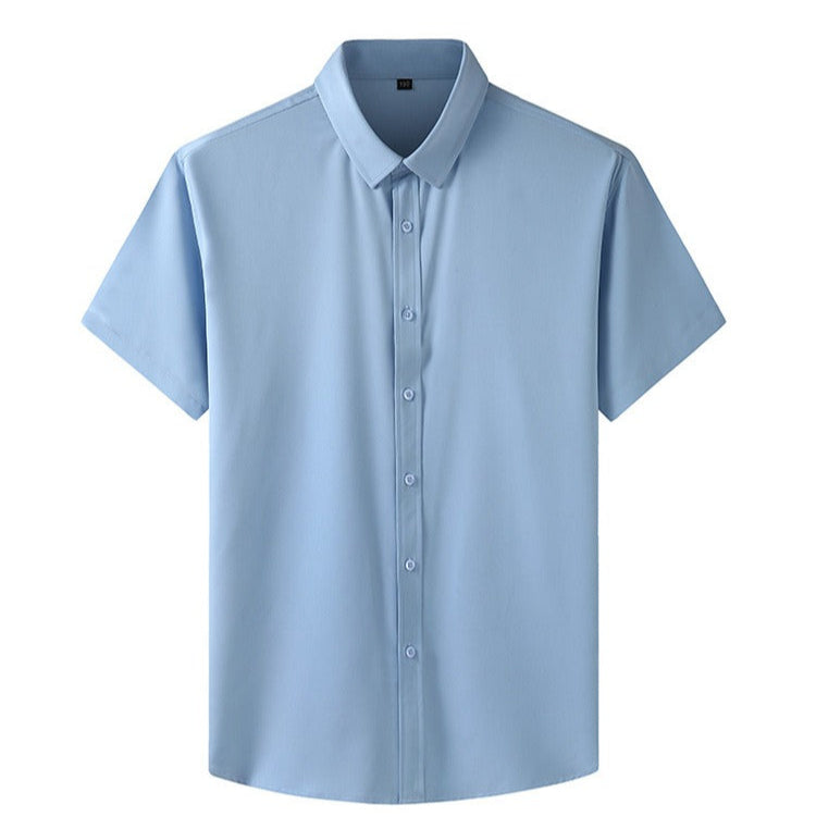 Camisa para hombre de poliéster elástico con manga corta - Lauro