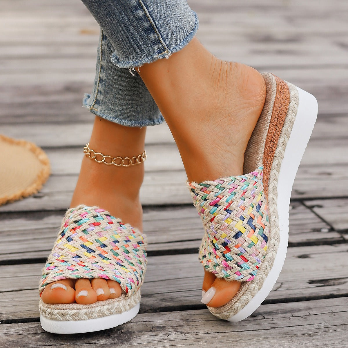 Sandalias Plataforma Mujer Trenzadas Estilo Bohemio - Malina