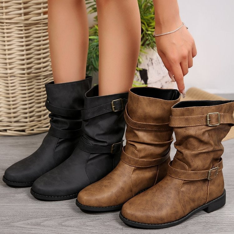 Botas planas con hebillas decorativas - Sienna