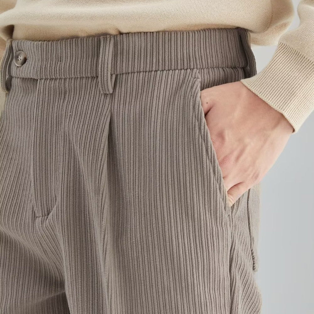 Pantalones hombre pana acanalada corte recto - Eddy