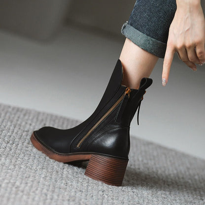 Botines mujer plataforma alta cremallera lateral estilo moderno - Grega