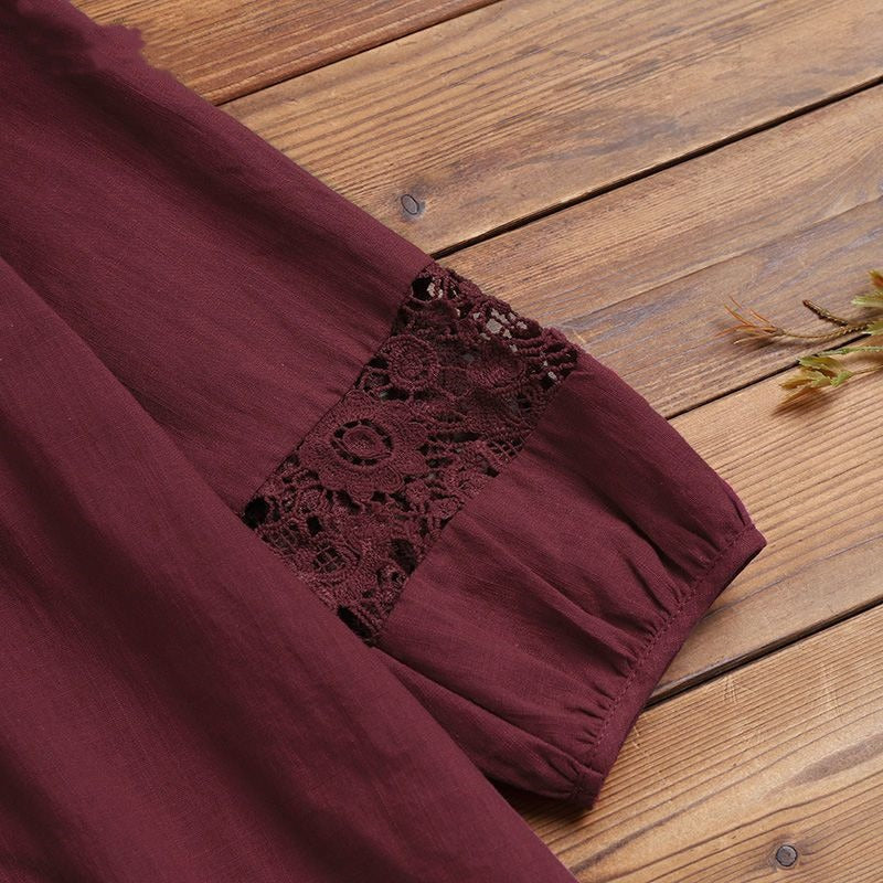 Blusa mujer encaje y lazo frontal - Marena