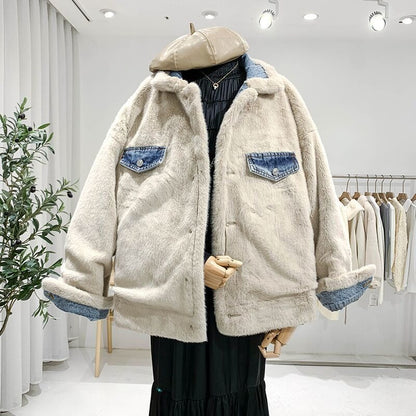 Chaqueta vaquera mujer forro borreguito oversize - Maelis