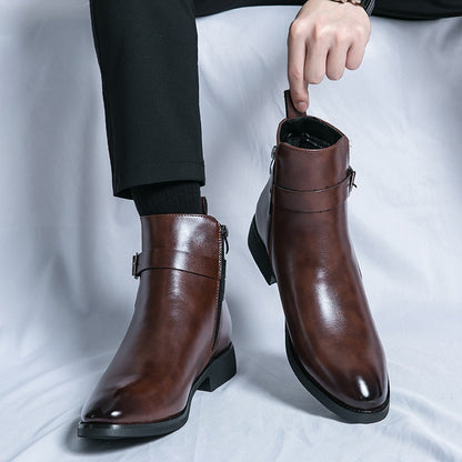 Botines hombre piel sintética hebilla lateral - Sergio