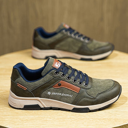 Zapatillas hombre diseño retro con mezcla de materiales casual - Luis