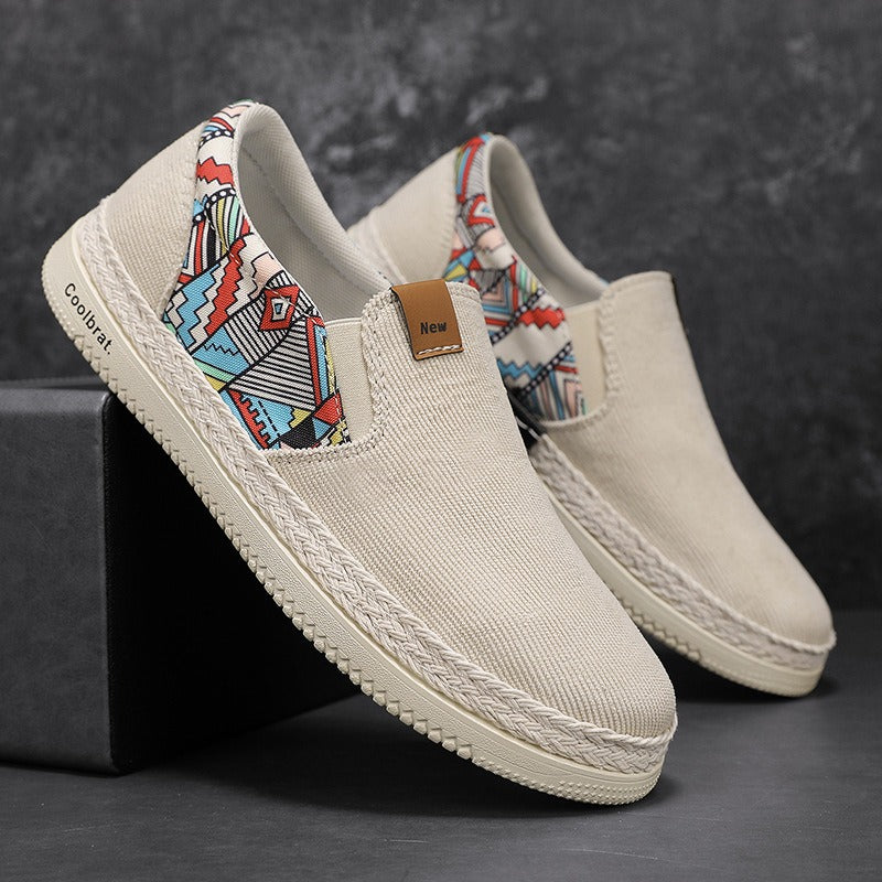 Zapatillas casuales hombre lona con estampado étnico - Edy