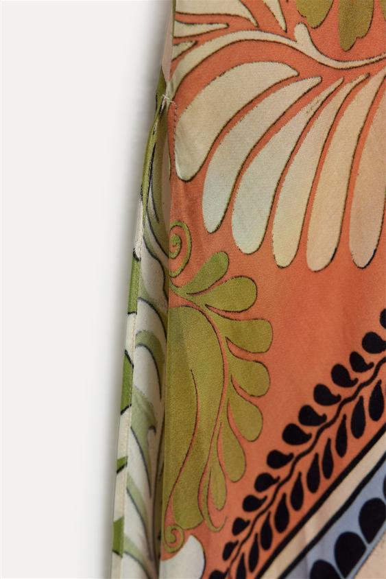 Jena - Vestido midi de seda estampada con cuello halter