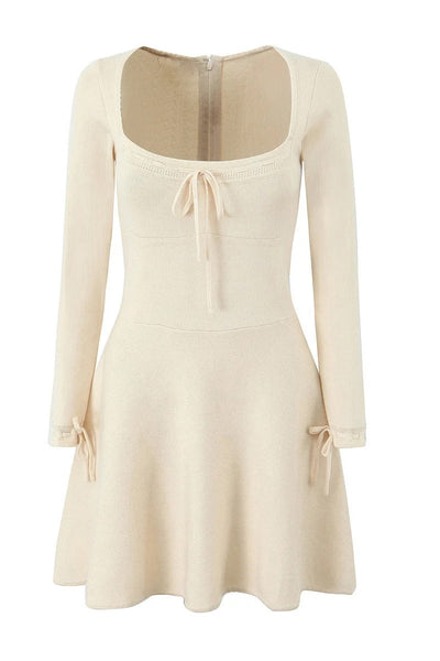 Galy - Minivestido de malla con escote cuadrado