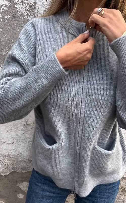 Marcia - Cálido cárdigan con cremallera: comodidad y estilo a la vez