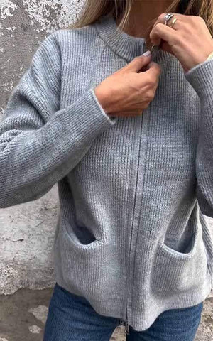 Marcia - Cálido cárdigan con cremallera: comodidad y estilo a la vez
