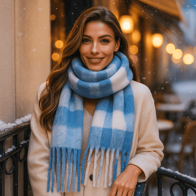 Bufanda de cuadros para mujer de efecto suave y elegante - Karmin