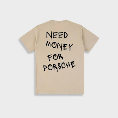 Marlon - Camiseta de algodón vintage para hombre "Need Money For Porsche