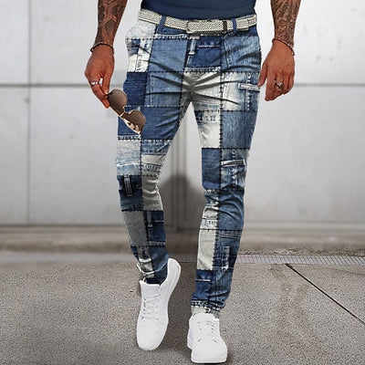 Veronto - Pantalones clásicos de verano patchwork para hombre