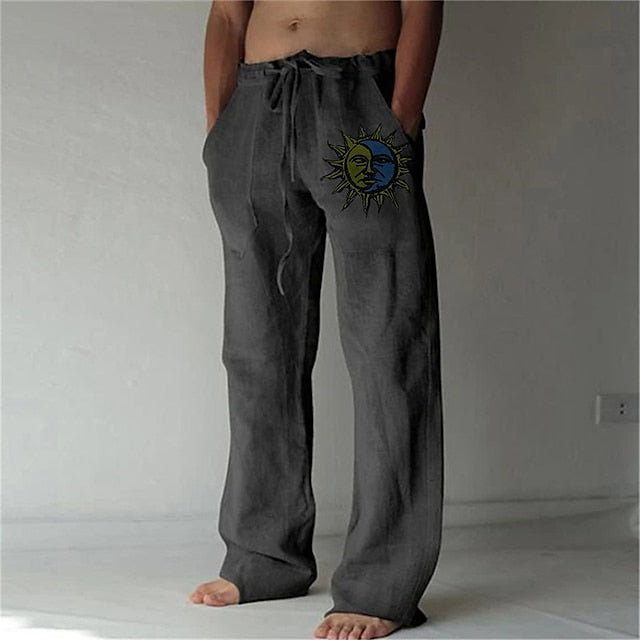 Sonnio - Pantalones de verano casuales de lino para hombre