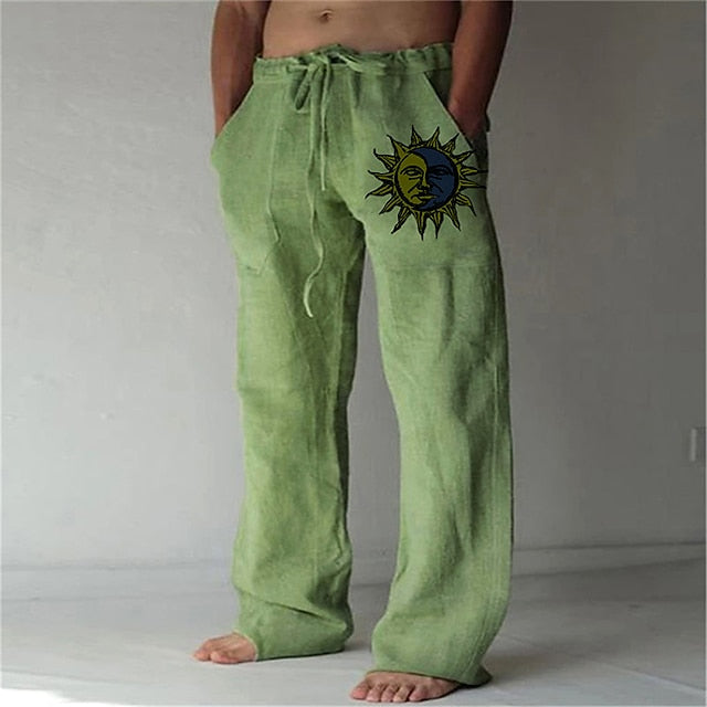 Sonnio - Pantalones de verano casuales de lino para hombre