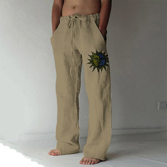 Sonnio - Pantalones de verano casuales de lino para hombre