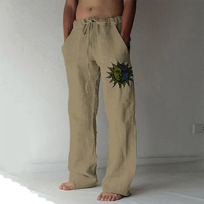 Sonnio - Pantalones de verano casuales de lino para hombre
